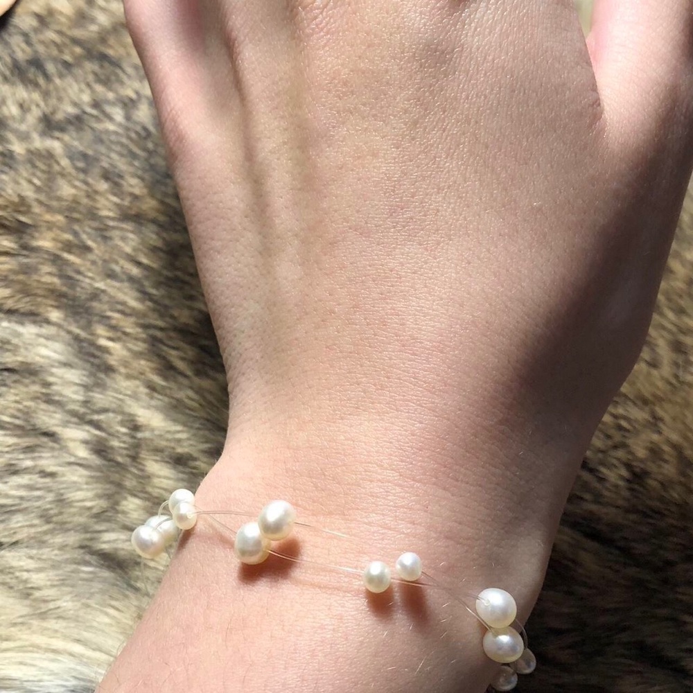 Vintage 14k gold illusion pearl bracelet